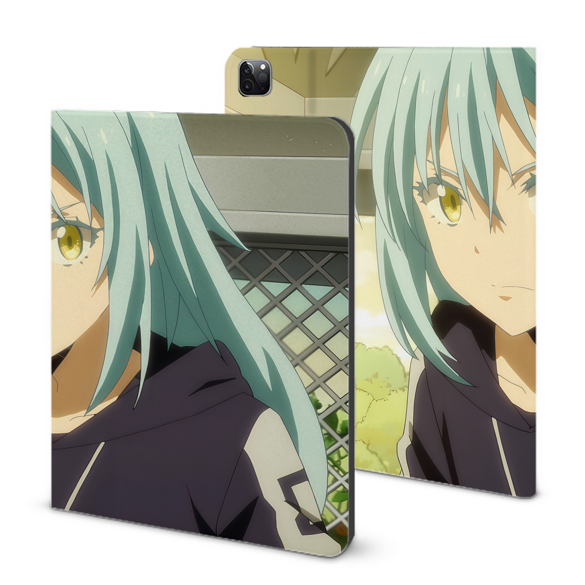 （画像用） 転スラ Regarding Reincarnated to Slime IPad ケース ブック型 PUレザー TPU 耐衝撃 軽量 薄型 ペン収納なし 全面保護 IPad 各モデル対応